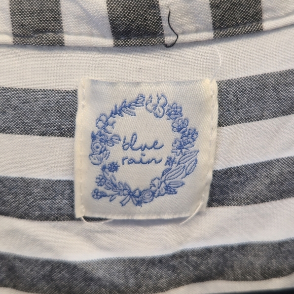 Blue Rain Stripped Blouse - Picture 3 of 8